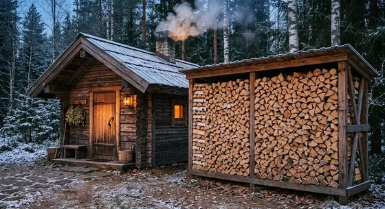 Укладка дров в Быкове, улица Родниковая, 7